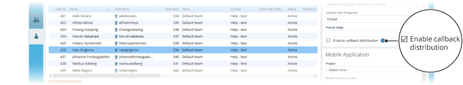 VCC Live Agent Callback Distribution screenshot