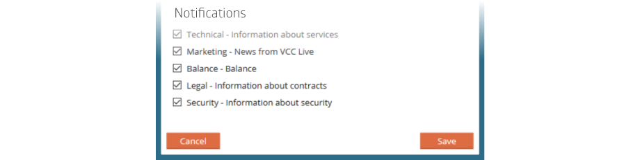 VCC Live Notifications Screenshot