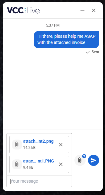 Adding attachments to webchat