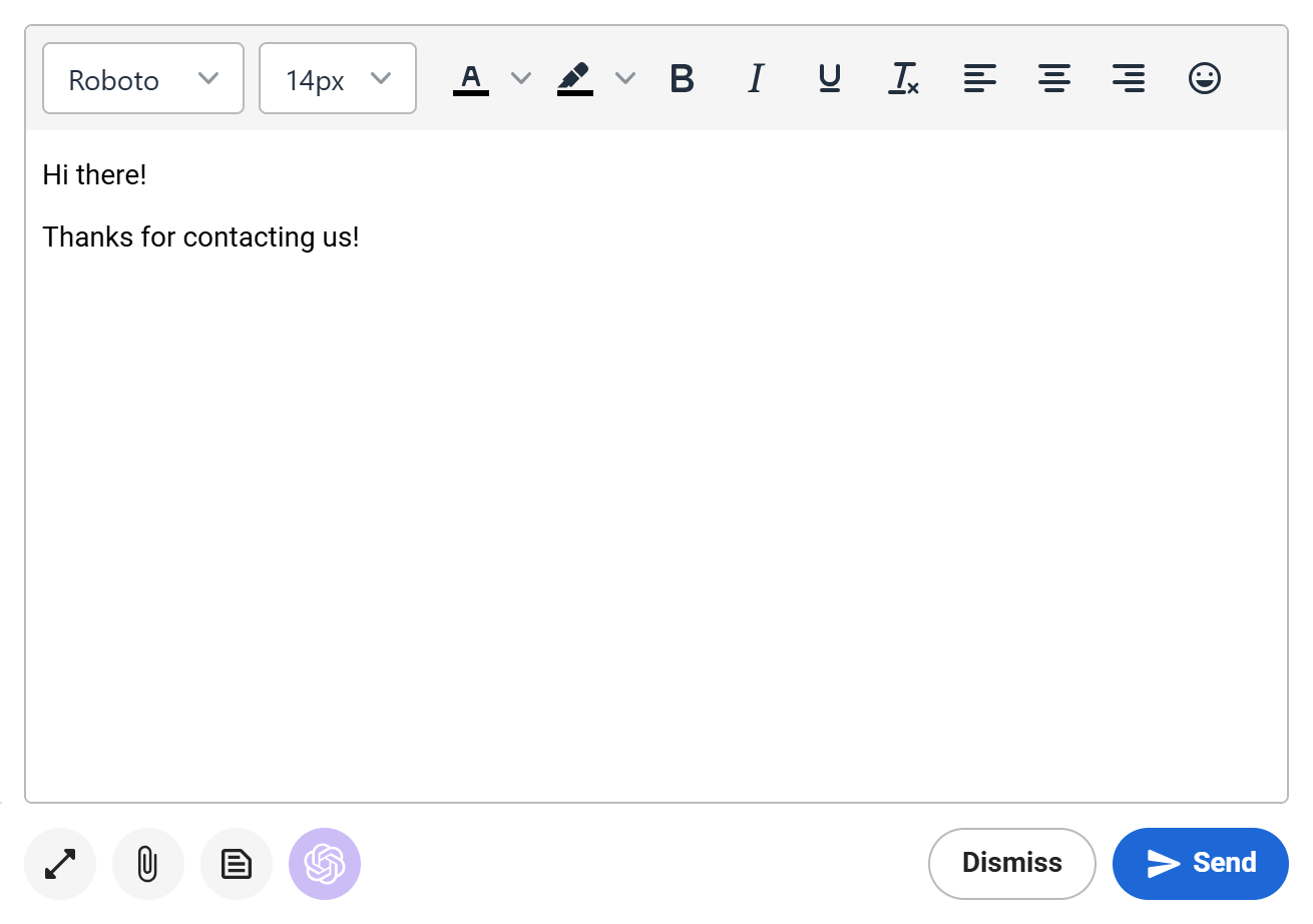 Format chat answer with AI