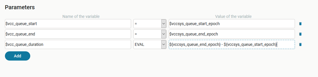 Queue time variables