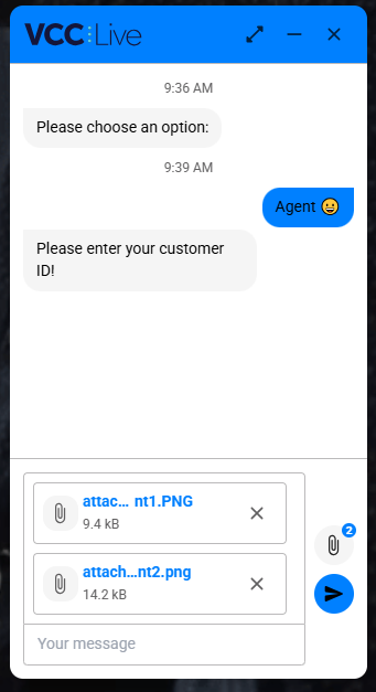 Adding attachments to webchat
