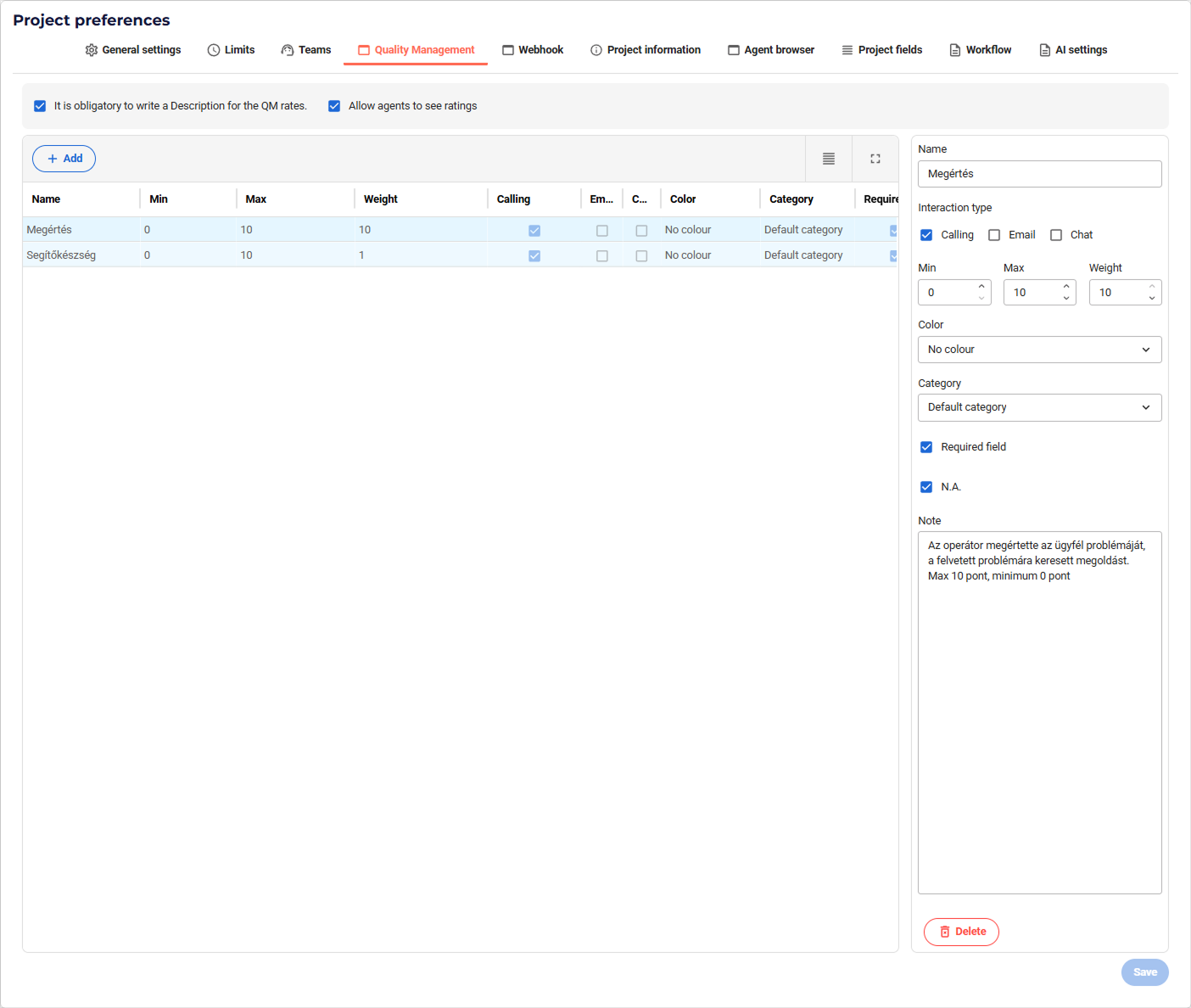 VCC Live Quality Management Edit Criteria VCC Live Quality Management Edit Criteria